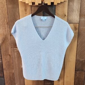 CeCe Ice Blue Shimmer Top Size L